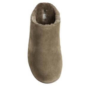 Fitflop CHRISSIE Shearling Suede Slippers In Olive Size 8